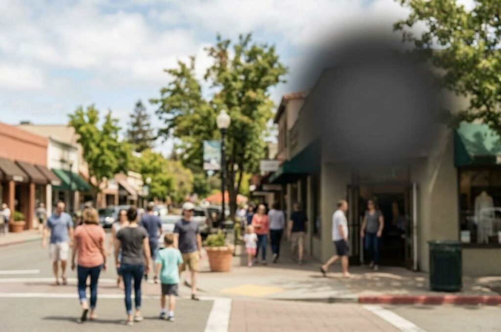 A view of what a blind spot looks like in someones vision.